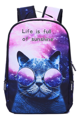 Mochila Galaxy Cat Mochila Escolar Ligera