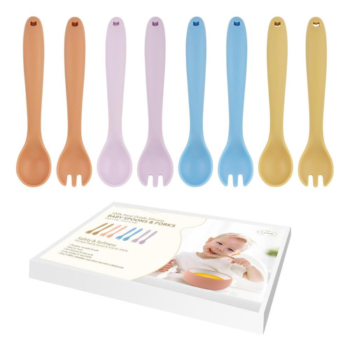 8pcs Silicone Para Niños Pequeños Y Set De Cuchara | Bpa Sin