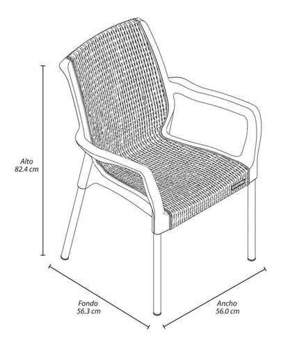 Silla Plastica Con Brazos Comedor Rimax