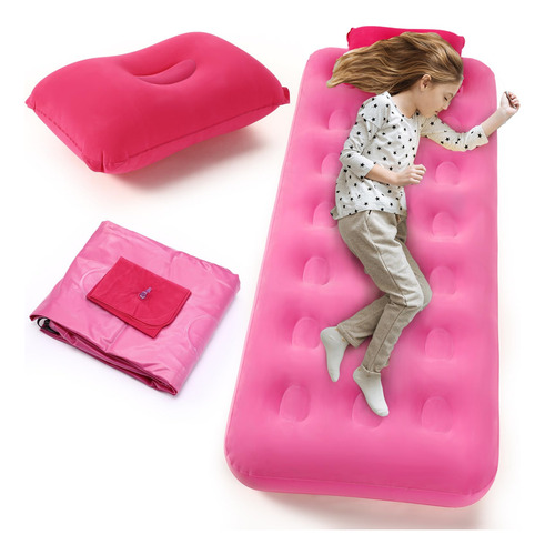 Colchón De Aire Inflable Para Niños Con Almohada Incluida Color