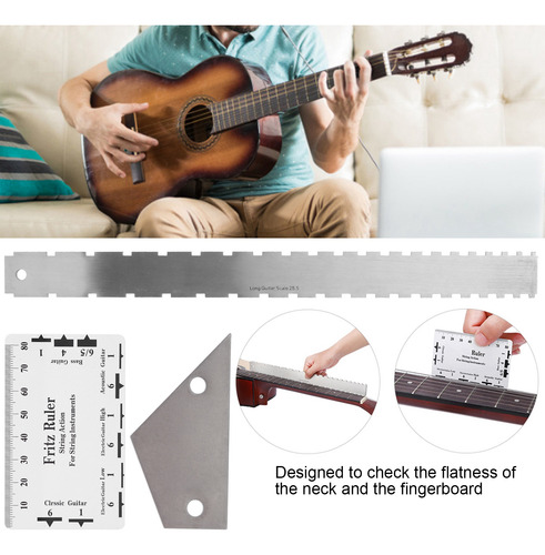 Guitarra Ruler Neck Straight Edge String Action Fret Rocker