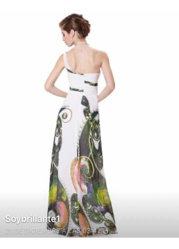 Vestido Largo Gasa Estampada Moderno Juvenil Importado