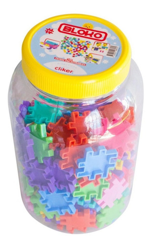 Imagen 2 de 5 de Juego Didáctico Bloko 140 Fichas Encastrables + Mega Envase