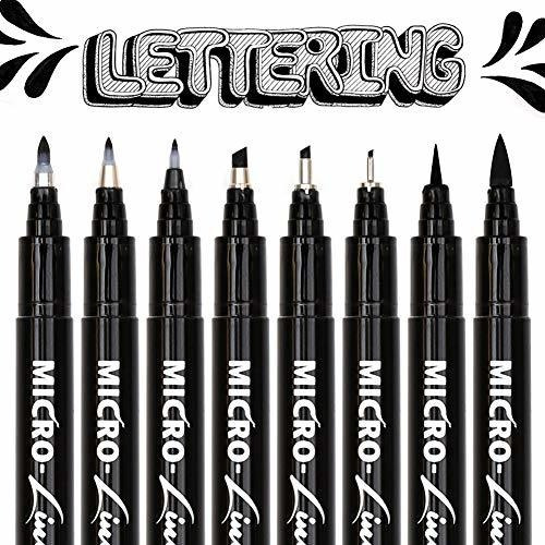 Marcadores Pincel Para Caligrafia/artistica Set X8u, Negro