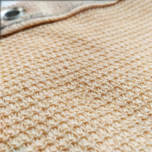 Malla Sombra Reforzada para Exteriores 4x3 Metros Color Crema Laspang Sombreado 90% y Bloqueo Uv 95% Maya Sombra Raschel toldo Beige para Jardin