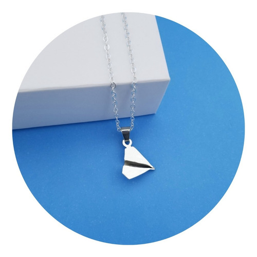Imagen 2 de 2 de Harry Styles - Collar Avión De Papel Plata 950 Joya Regalo
