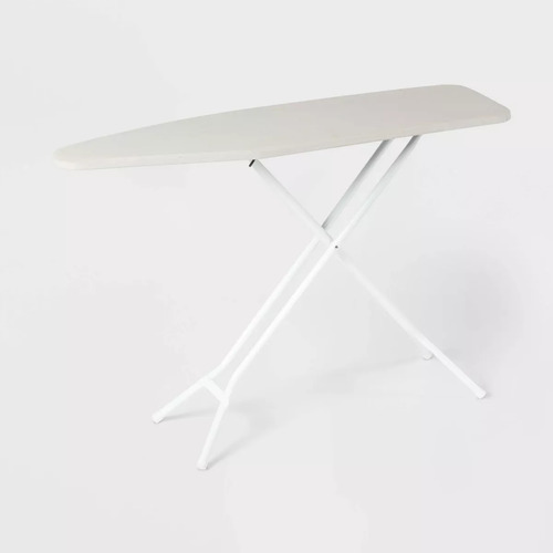 Burro De Planchar Ajustable De Metal Color Blanco Liso Beige