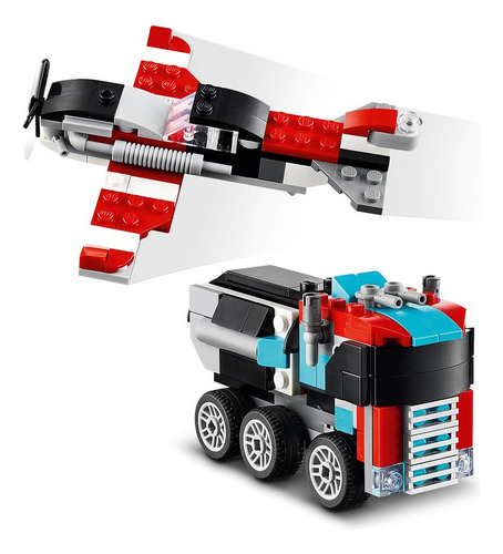 Lego Creator 3 En 1 Camion Plataforma Con Helicoptero 31146