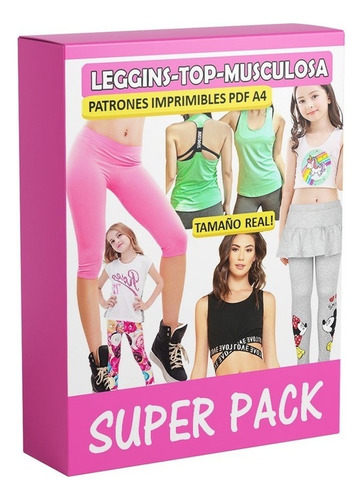 Patrones Leggins Top Musculosas Calzas Moldes Mujeres Niñas