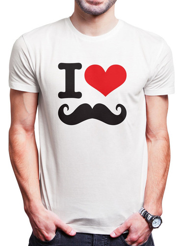 Polo Varon I Love Mustache (d0468 Boleto.store)