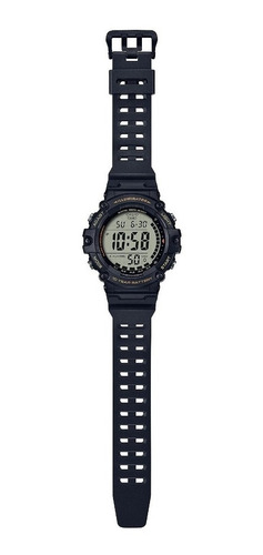 Imagen 2 de 2 de Reloj de pulsera Casio Youth AE-1500 de cuerpo color negro, digital, fondo gris, con correa de resina color negro, dial negro, minutero/segundero negro, bisel color negro y amarillo, luz ámbar y hebilla doble