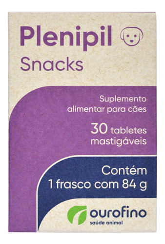 Plenipil Snacks Suplemento Cães Com 30 Tabletes