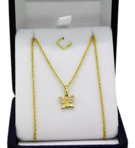 Conjunto 19 Oro Amarillo 18k Cadena Y D. Mariposa J. Esponda