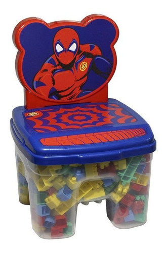 Imagem 2 de 2 de Cadeira Infantil Kids Brinquedo 256 Blocos Montar Aranha