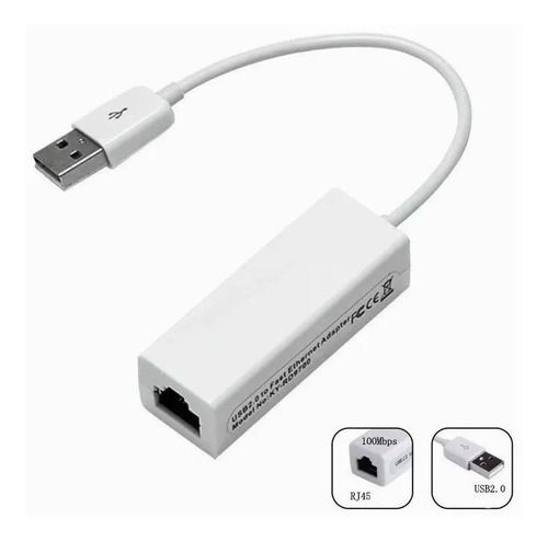Adaptador Usb Ethernet Red Lan Ethernet Rj45 A Usb 2.0 Full