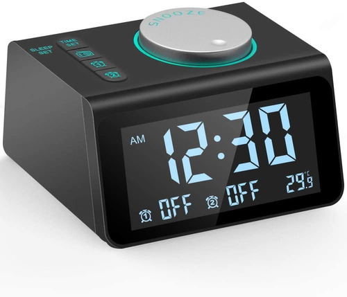 Radio Reloj Despertador Digital, Alarma Dual Con  Sonid...