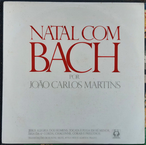 Lp - Bach / João Cartos Martins - Natal Com Bach
