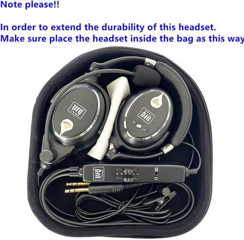 Auriculares Ufq A7 Anr, De Aviacion/con Microfono/negro