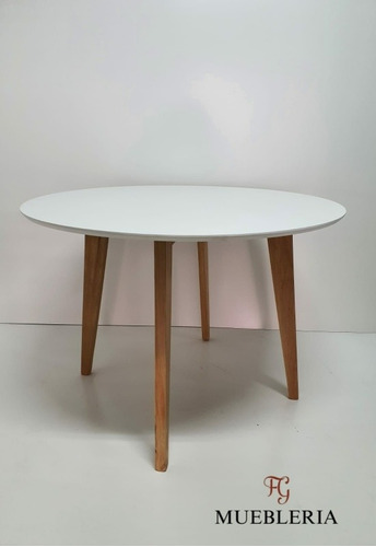Imagen 1 de 2 de Mesa Escandinava Redonda 110cm