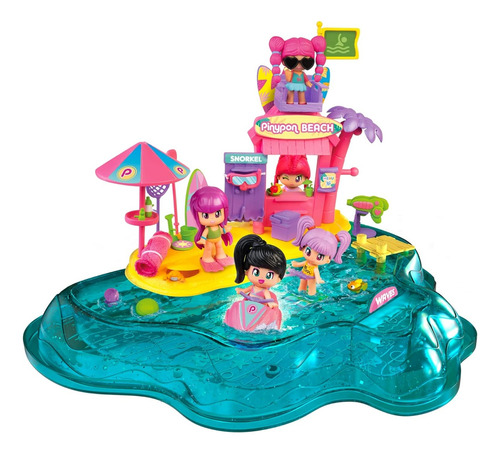 Pinypon Beach Playset De Playa Con Agua Muñeca Y Accesorios