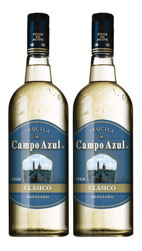 Pack De 12 Tequila Campo Azul Reposado Duo 750 Ml