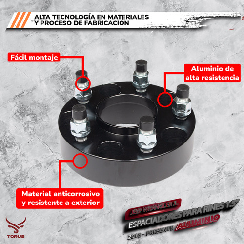 4 Espaciadores Separador De Rin 1.5 Jeep Jl Jt 18-24 Torus