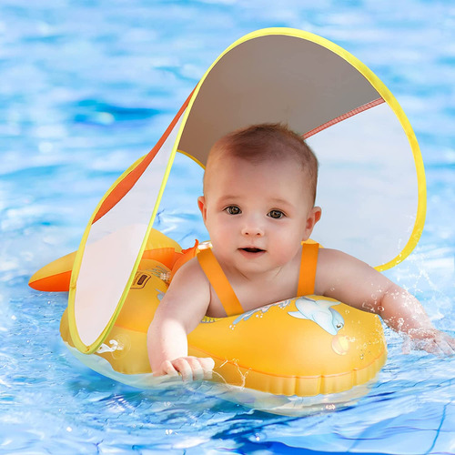 Flotador De Piscina Para Bebé Que No Se Voltea Con Dosel