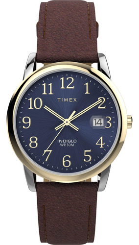 Reloj Timex Easy Reader Para Hombre, Funda De 35 Mm Y Correa