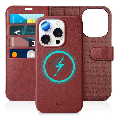 Funda Tipo Cartera Tucch Compatible Con iPhone 16 Pro, Extra