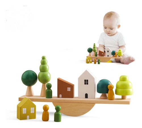 Juguetes Sensoriales Montessori, Bloques Apilables Forest Ho