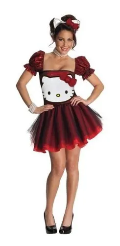 Secreto Deseos Hello Kitty Adulto Vestido De Vestuario Rojo
