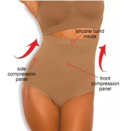 Imagen 5 de 8 de Calzón Faja Alto Control Abdominal Banda Silicona Antidesliz