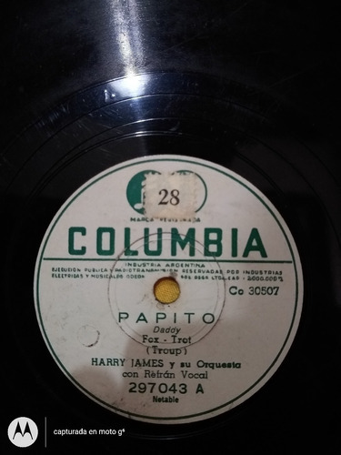 Pasta Harry James Su Conjunto Columbia C98