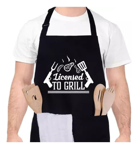 Delantal Estampado Licensed To Grill - Asador Personalizado