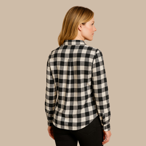 Camisa Feminina Xadrez Flanelada Algodão Quadriculada Junina