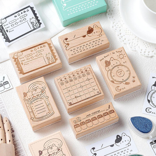 Sellos De Goma De Madera Para Scrapbooking, Estilo F