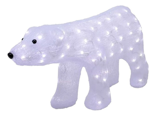 Oso Polar Acrilico De Lujo Con Luz Led Grande Figura Navidad