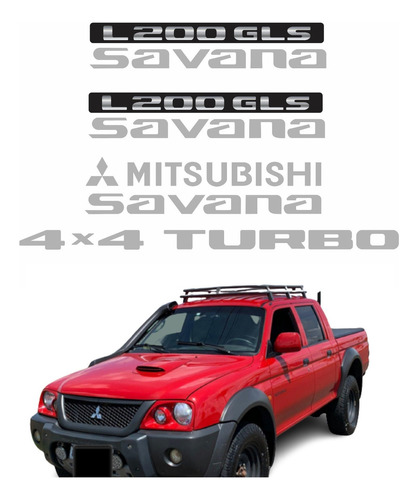 Adesivos Para L200 Gls 4x4 Savana 2000 2001 2002 2003 17950 Cor Prata