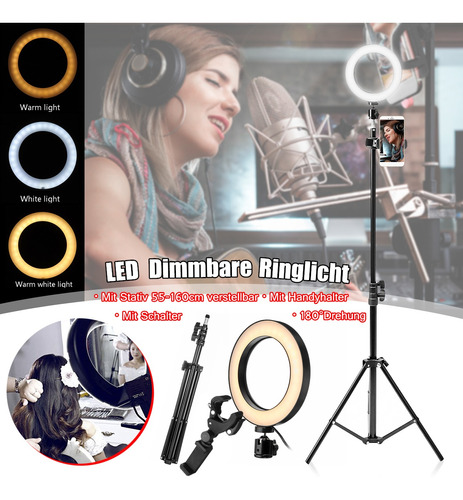 160cm Titular Led Anillo Lámpara Dimmable & Luz Soporte Kit