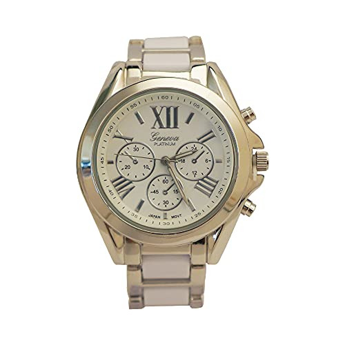 Reloj Mujer 34mm Números Romanos Con Banda Acero Inoxidable