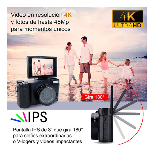 Camara Digital Vak Rf 3' Lcd 48mp Zoom Optico 4k