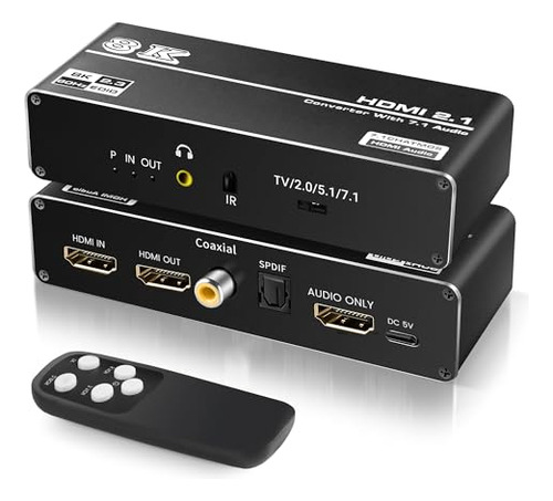 Hdmi Audio Extractor 4k 120hz Con 7.1ch Y Mltiples Salidas
