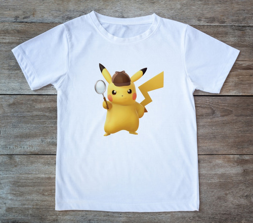 Camiseta  Camisa Pikachu Detetive