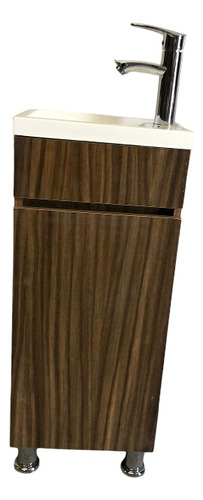 Lavabo Loza +mueble Piso Baño Café 26x36+llave +accesorios 