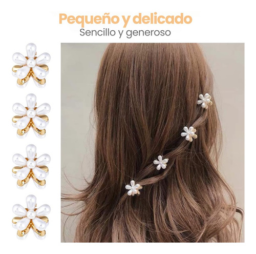 Ruiyue 10 Pinzas Cabello Accesorio Broche Flor De Perlas