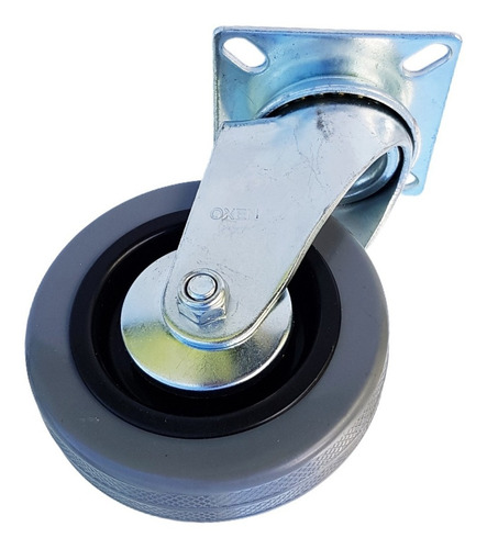 Rueda Giratoria Pvc Gris 100mm Sin Freno No Marcan 100kg