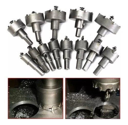 13 Brocas Copa Sierra Hss Carburo Para 16-53mm Brocas Metal