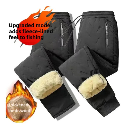 Pantalones Casuales Con Forro Polar, Talla Grande, Ropa De I