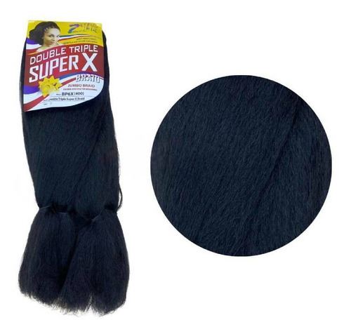 Apliques de cabelo sintético Zhang Hair estilo entrelace, castanho escuro de 126cm - 6 mechas por pacote