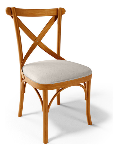 Cadeira Para Sala de Jantar e Estar Living Estofada Ávila L02 Linho Cru